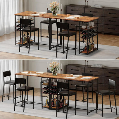 Dining Table with Storage Shelves