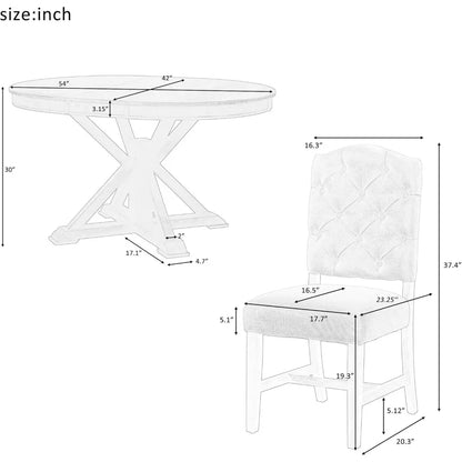 Extendable Dining Table Set for 4, 5