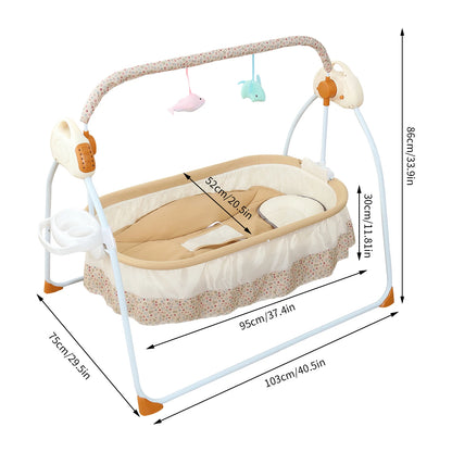 Electric Foldable Baby Cradle with Gentle Rocking Motion