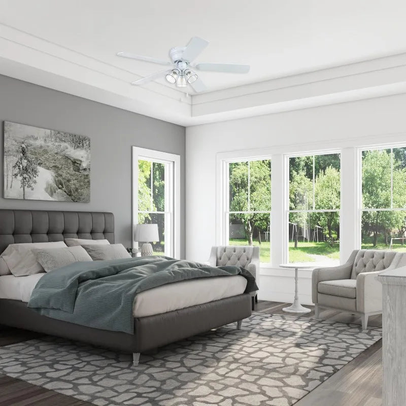 52" Ceiling Fan/Clear 3 Lights/LED