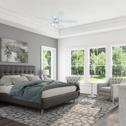 52" Ceiling Fan/Clear 3 Lights/LED