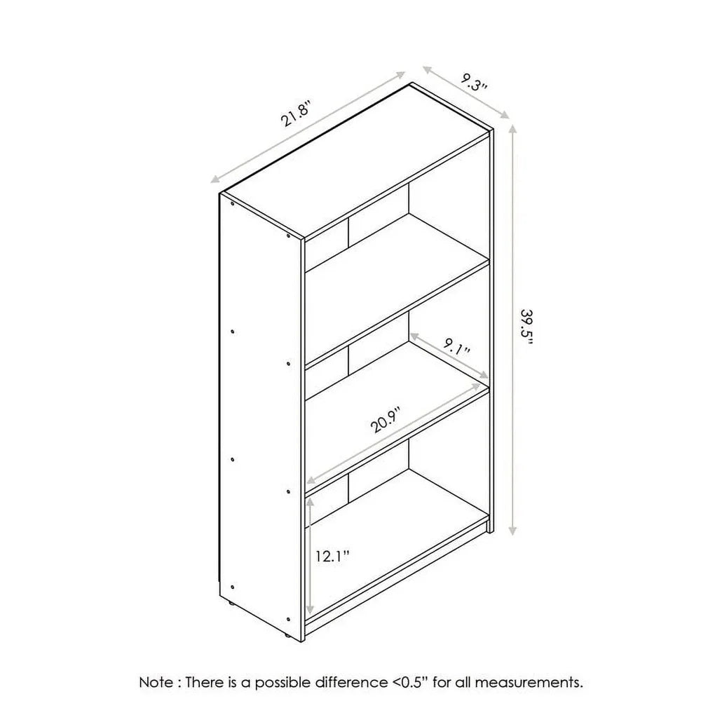 3-Tier Bookcase Storage Shelf