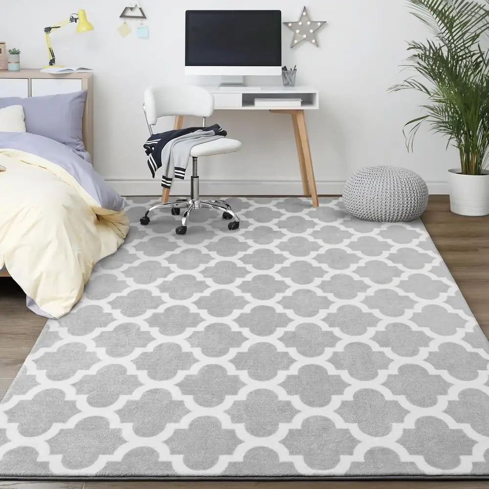 5x8 Foot Geometric Wool Rug Modern Handmade Area Rug