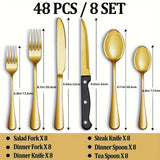 Western Stainless Steel Tableware - 48 Pieces