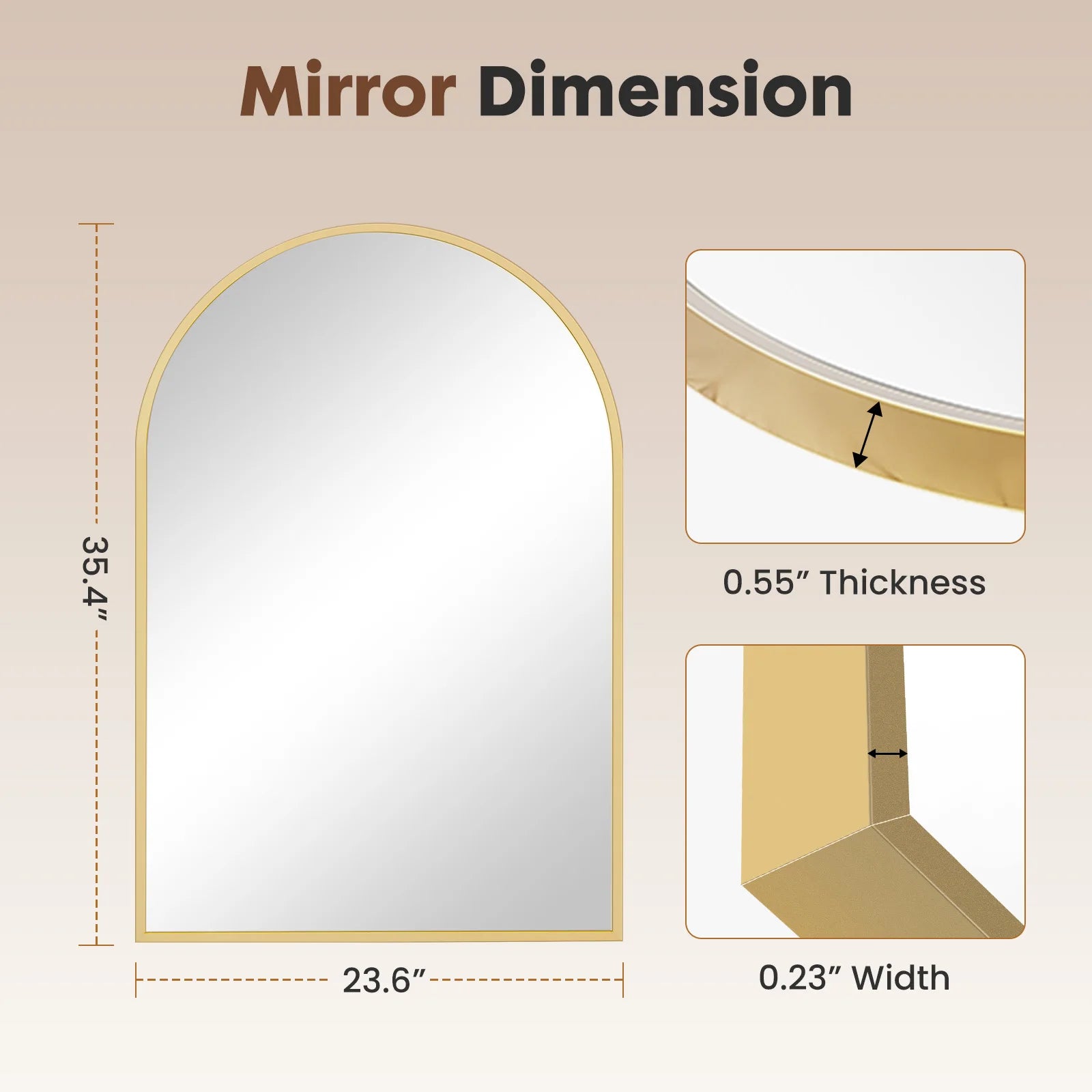 Arched Metal Framed Mirror