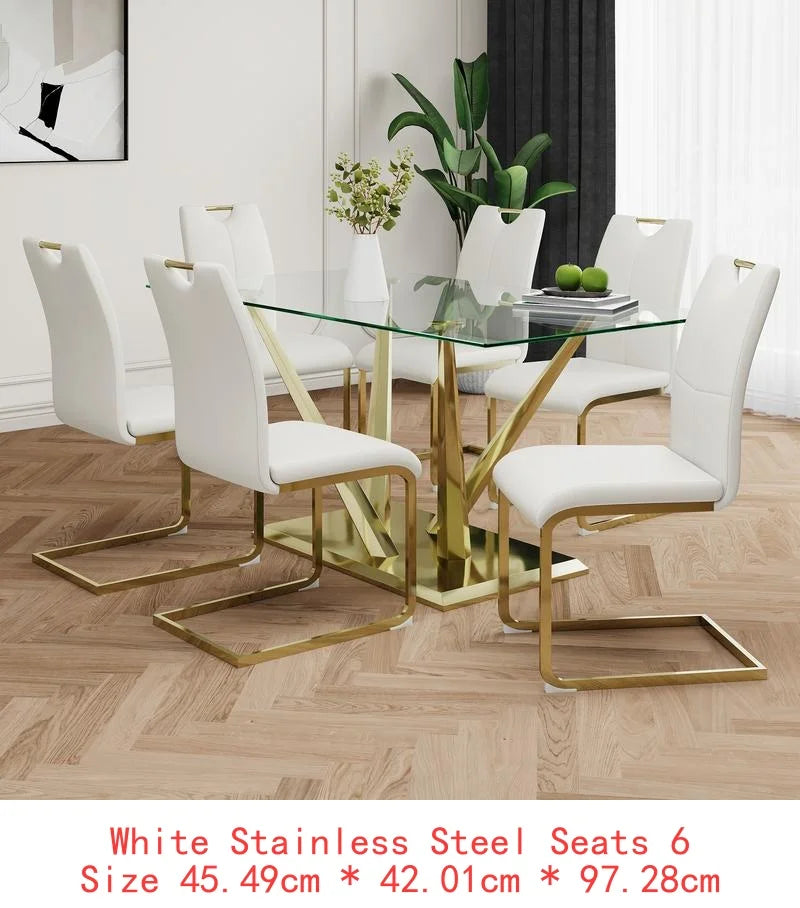 Modern Glass Dining Table Set