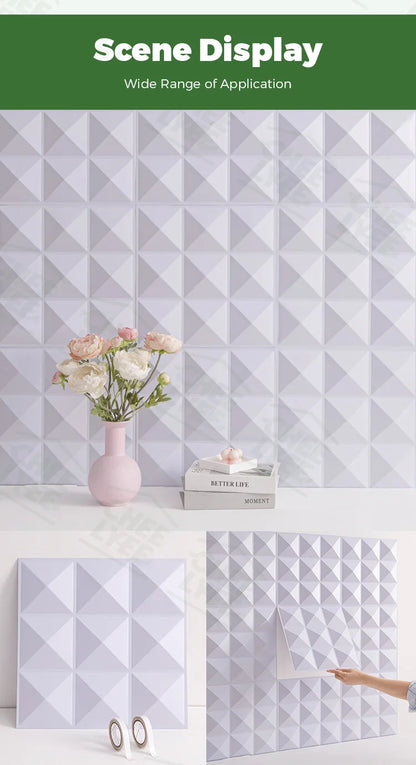 10 Pack Self Adhesive 3D Wall Panels