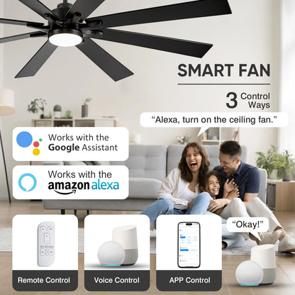 62/72 Inch Smart Ceiling Fan
