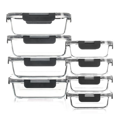 8-Piece Glass Food Containers
