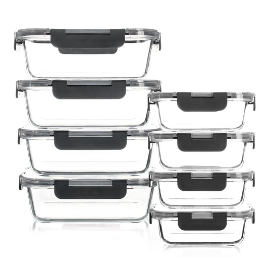 8-Piece Glass Food Containers