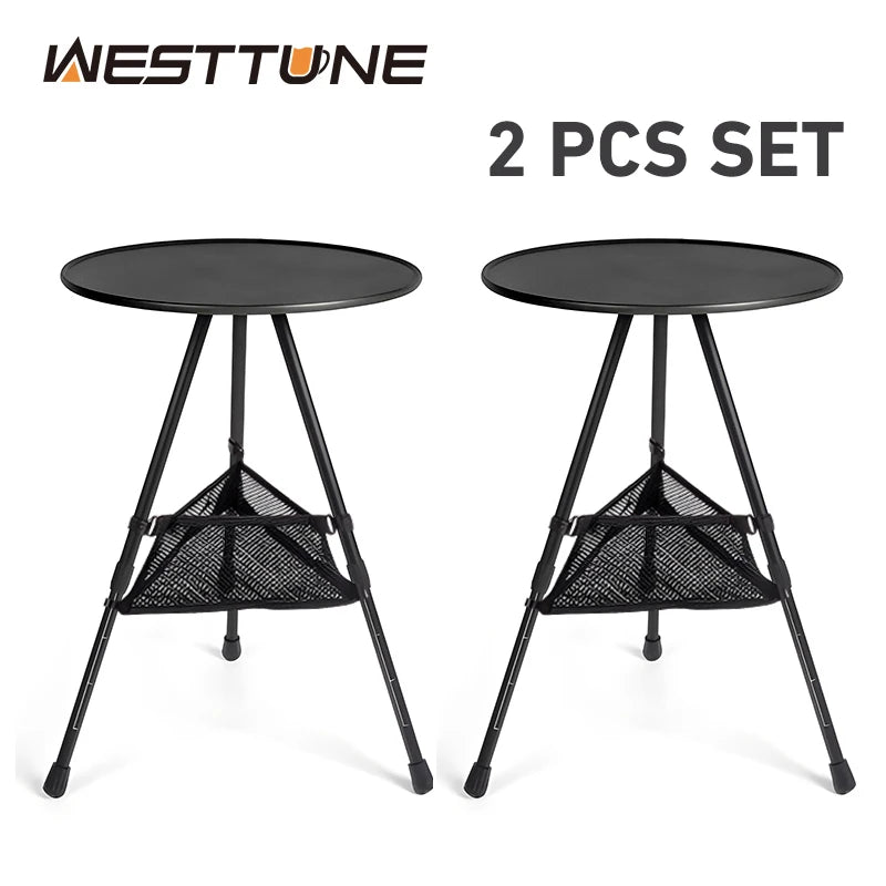 Outdoor Round Table and Mesh Bag Lightweight & Durable Design