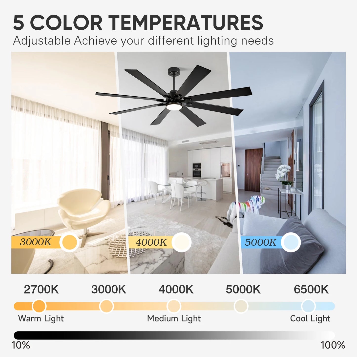62/72 Inch Smart Ceiling Fan