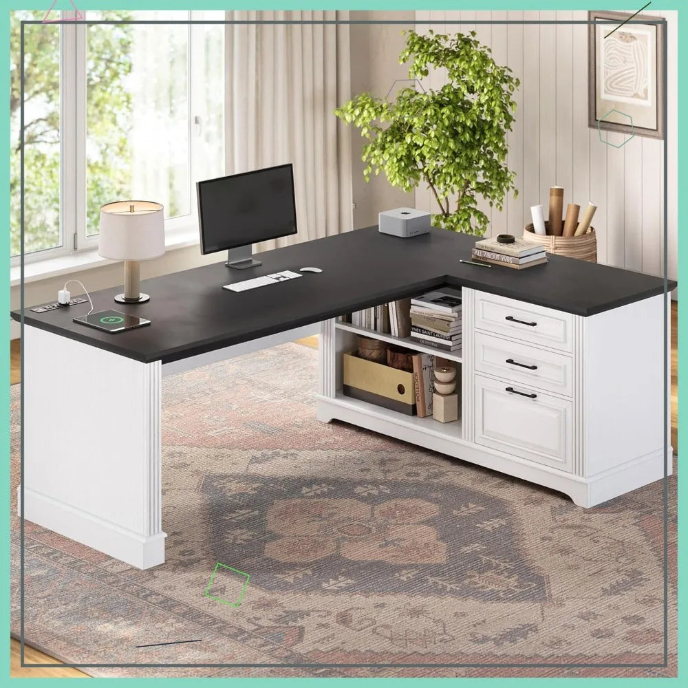 Executive Desk with Power Outlets/61"
