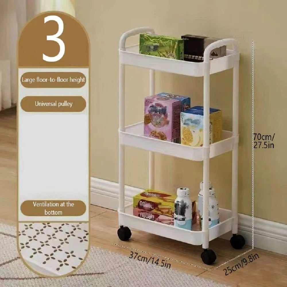 3/4-Tier Rolling Storage Cart