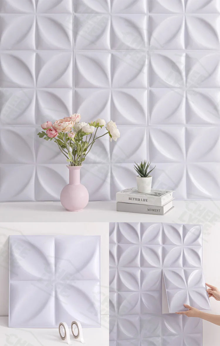 10 Pack Self Adhesive 3D Wall Panels
