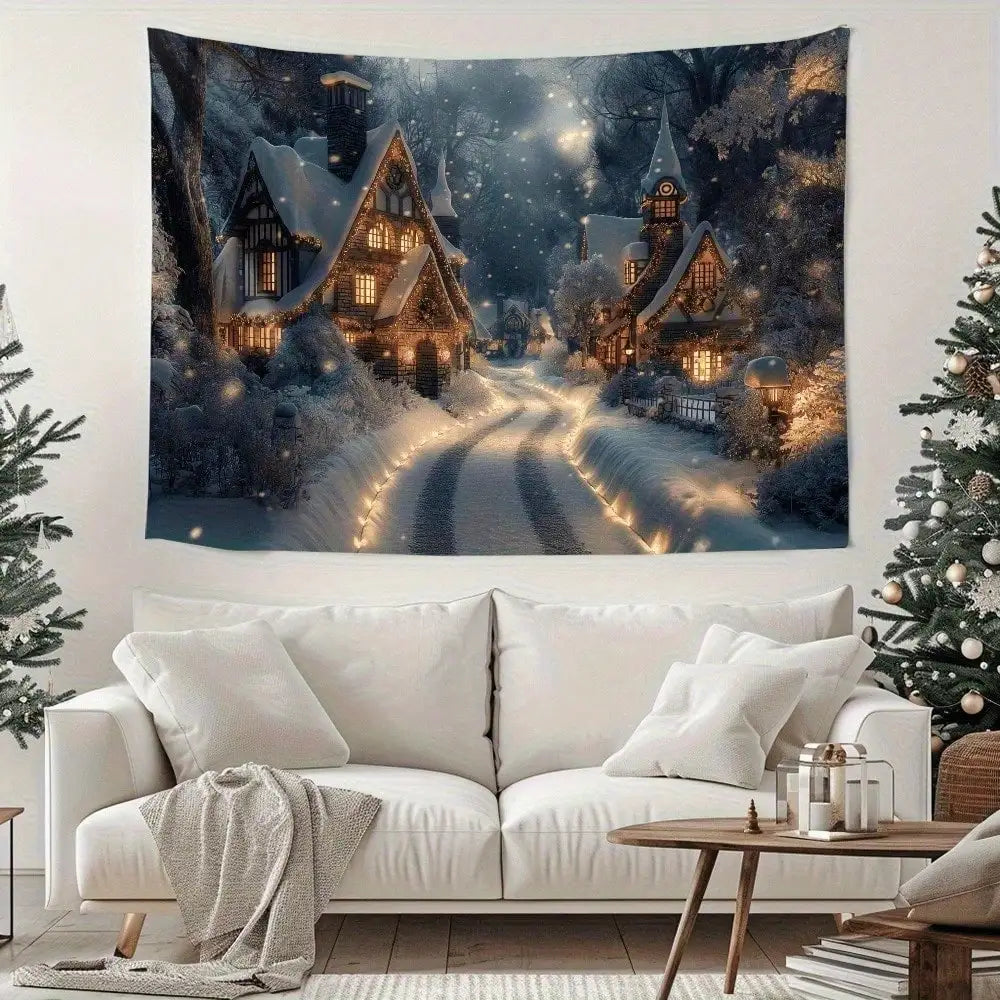 Christmas Snow Night Wall Arts