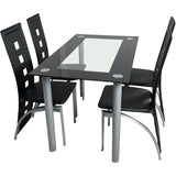 4-Seat Tempered Glass Dining Set