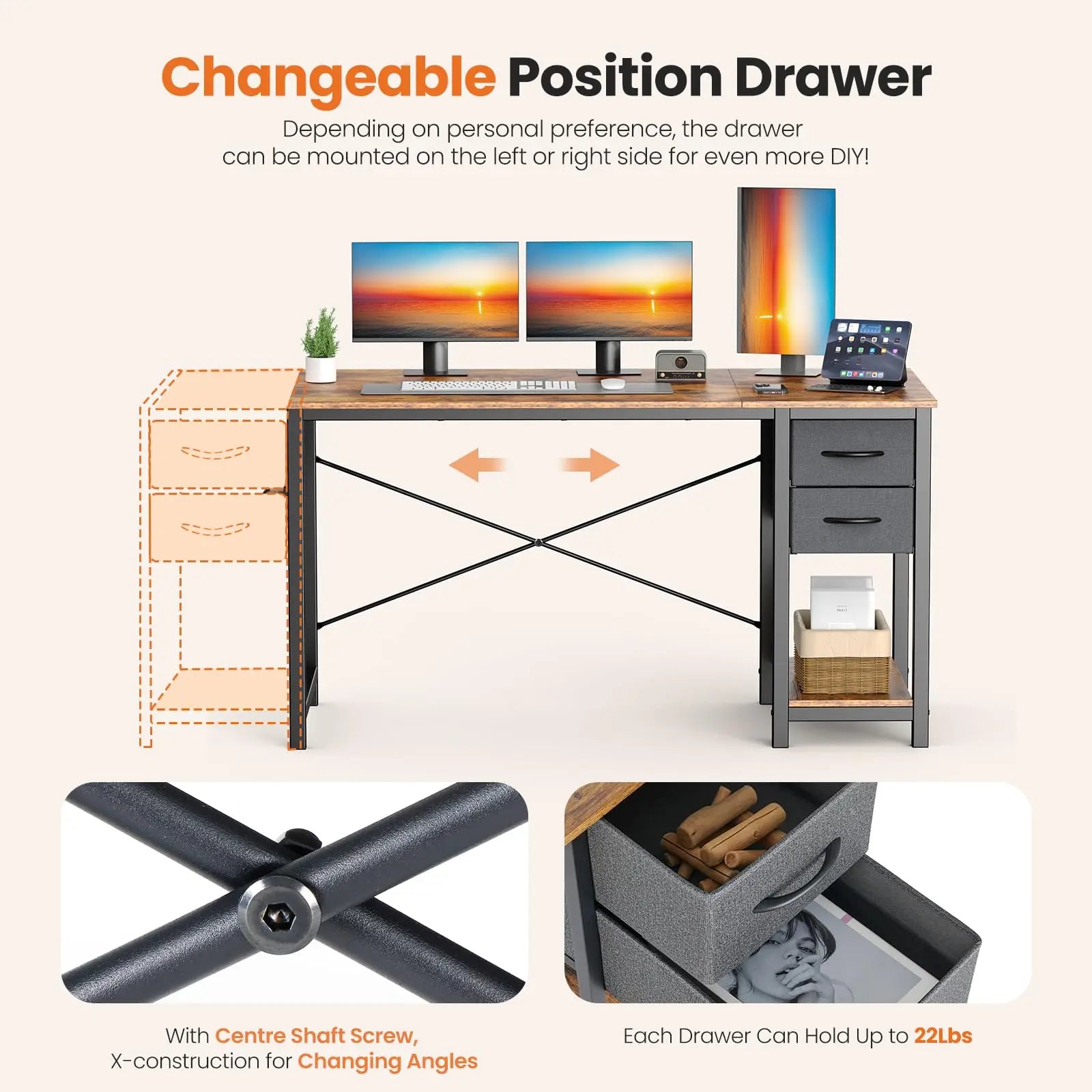 computer desk with drawers for use