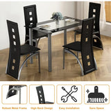 4-Seat Tempered Glass Dining Set