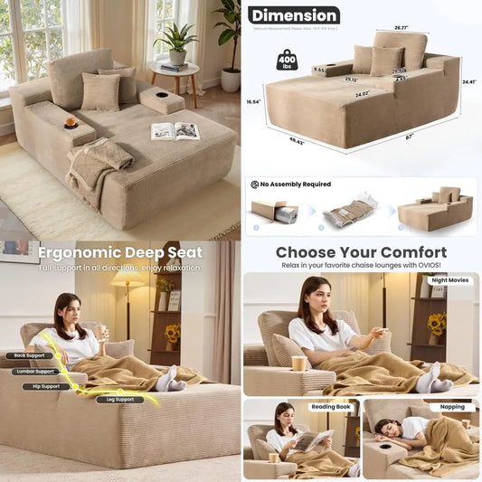 Indoor Chaise Lounge Chair