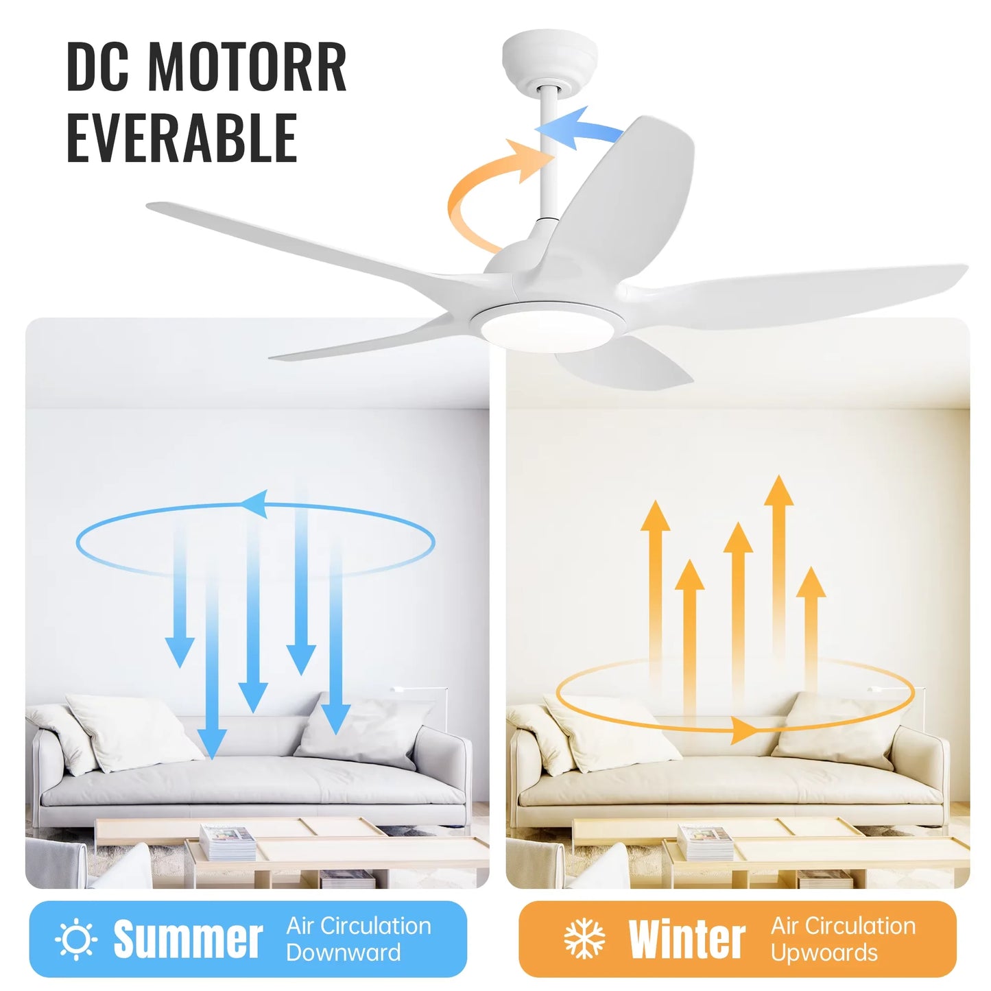 48-Inch Ceiling Fan/LED DC