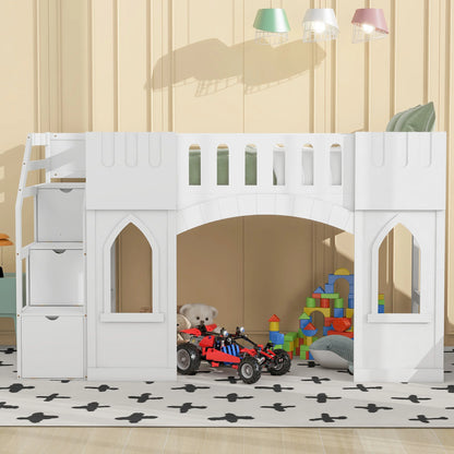 Twin Size Loft Bed with Storage