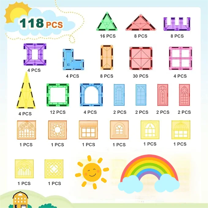 Magnetic Tile Toys Ages 4 -12