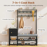 Coat Rack, Shoe Storage, Bench