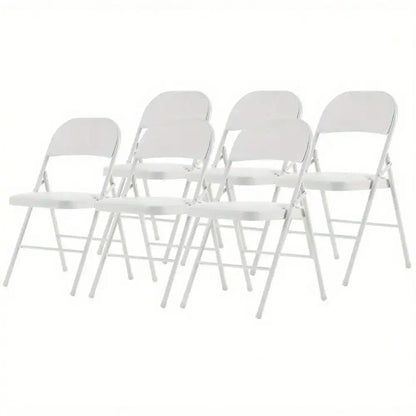 6 Pack Padded Folding Chairs Stackable