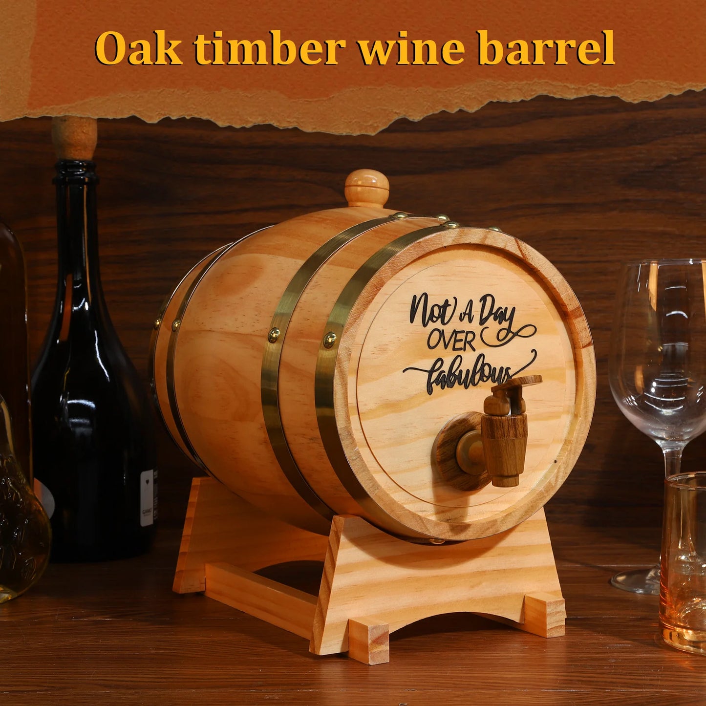 Wooden Whiskey Barrel/Stand 3L