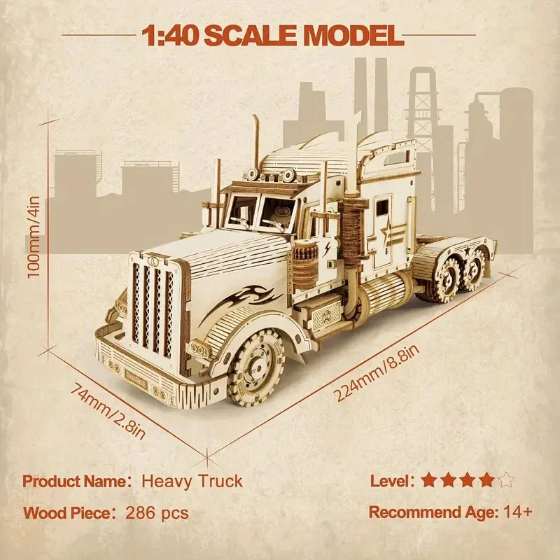 Truck Model 3D Wooden Puzzle