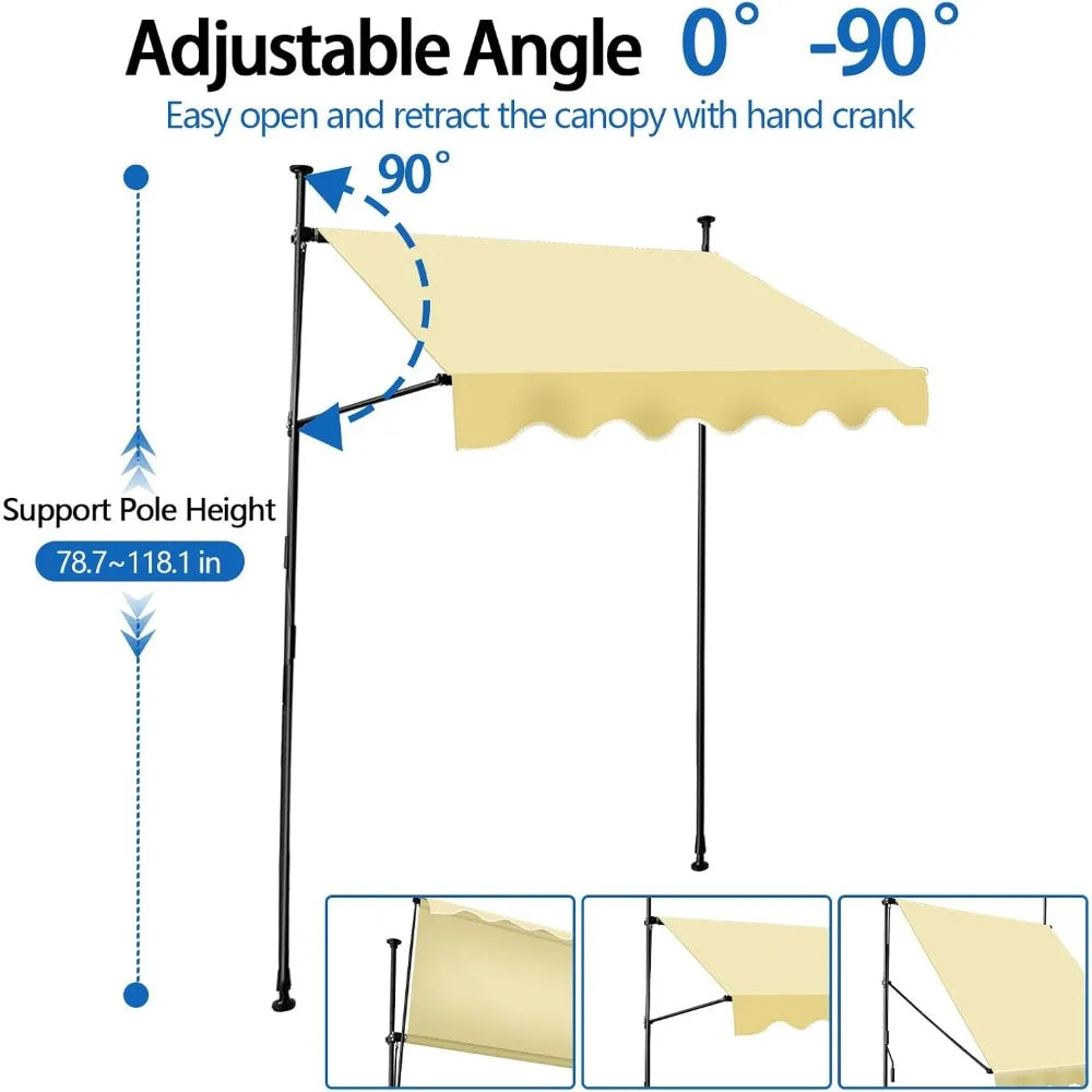 Outdoor Sunshade Canopy 78"×118"