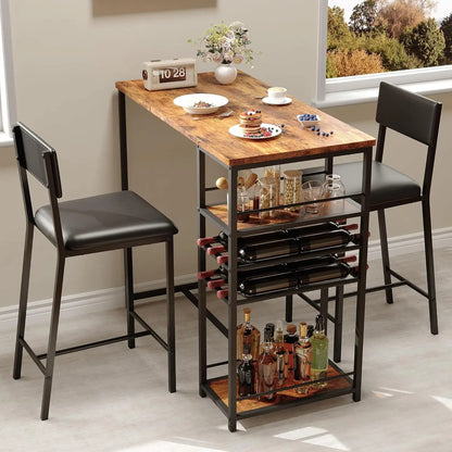 Dining Table with Storage Shelves