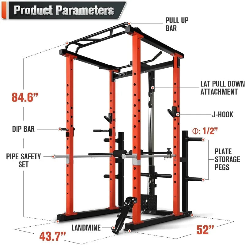 LAT Pull Down, Squat Rack