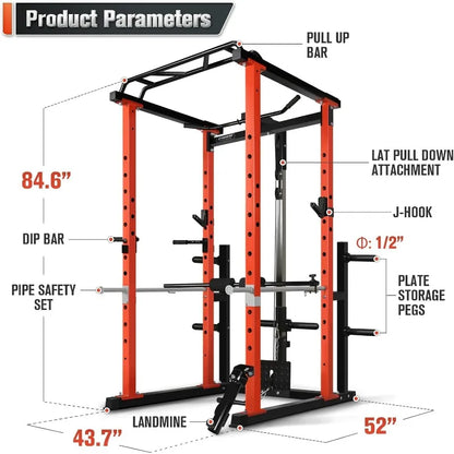 LAT Pull Down, Squat Rack