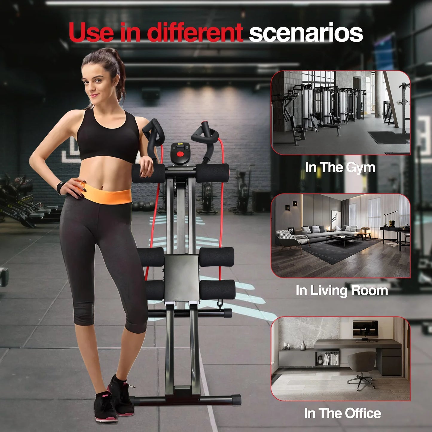Foldable Abdominal Machine LCD Display