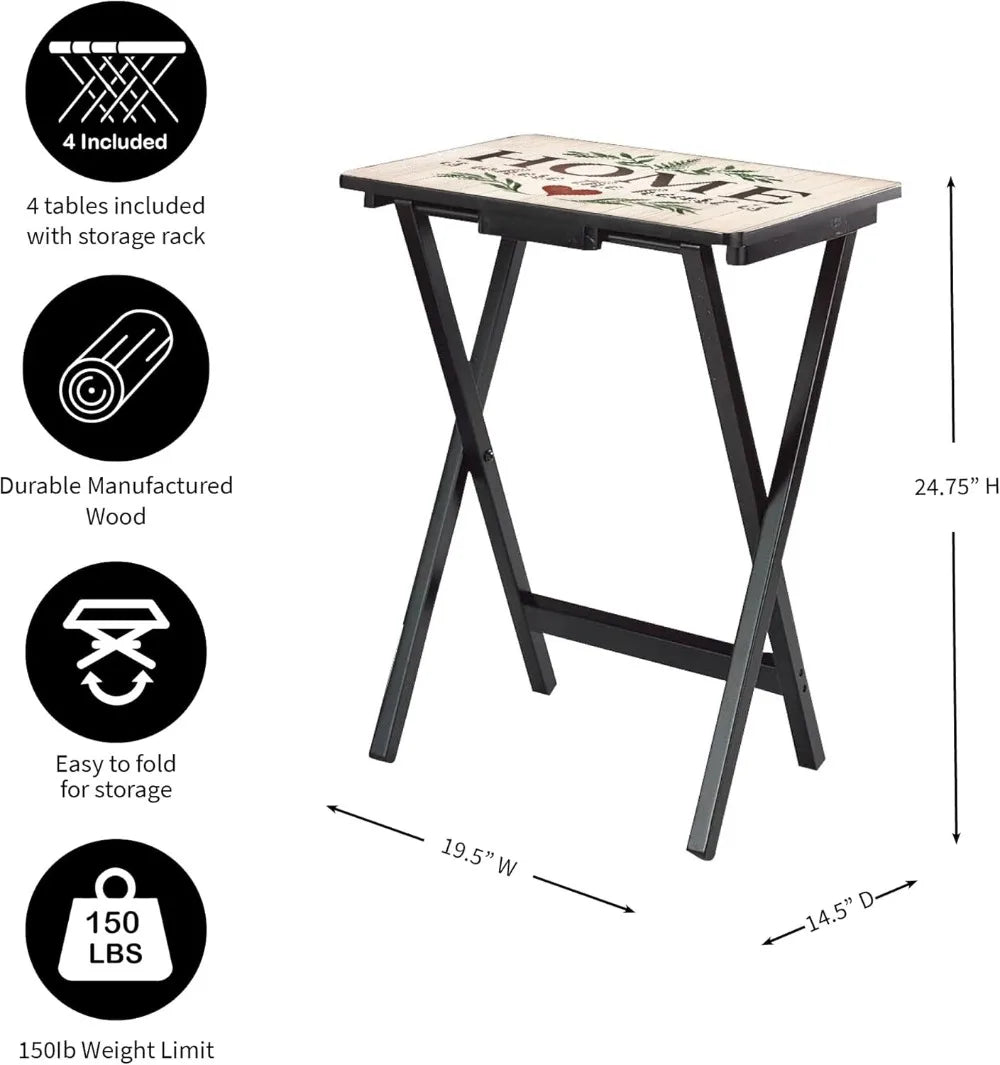 Rectangular Folding TV Trays for Living Room and Home Use