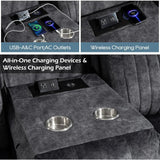 Electric Reclining Couch USB Ports
