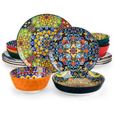 Malacasa Bohemia Dinnerware Vibrant Colors