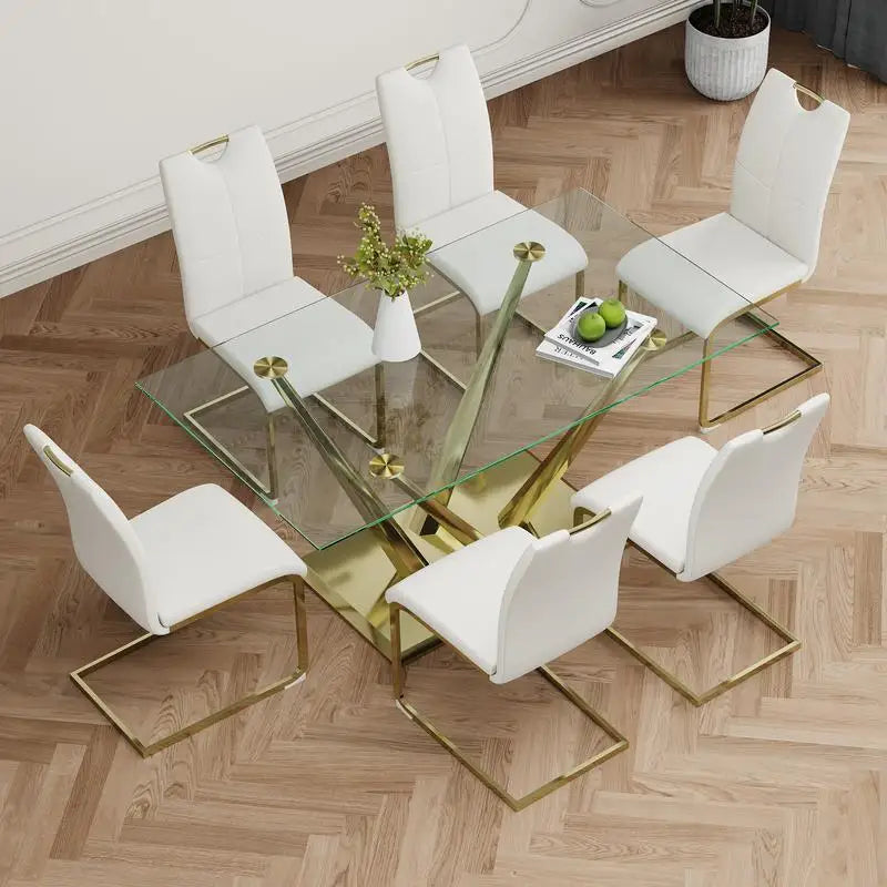 Modern Glass Dining Table Set