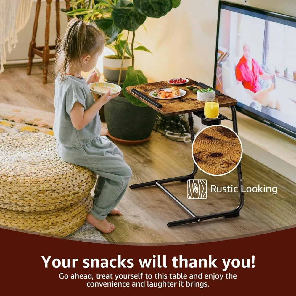 4 Piece TV Tray Set for Living Room and Home Use