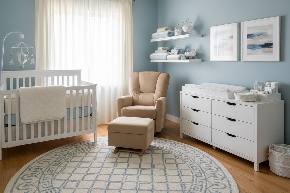 a clean and well profesional and organized ands set up image of nursery
