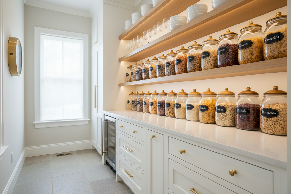 image o a well organized and setup image o pantry/bulter pantry 